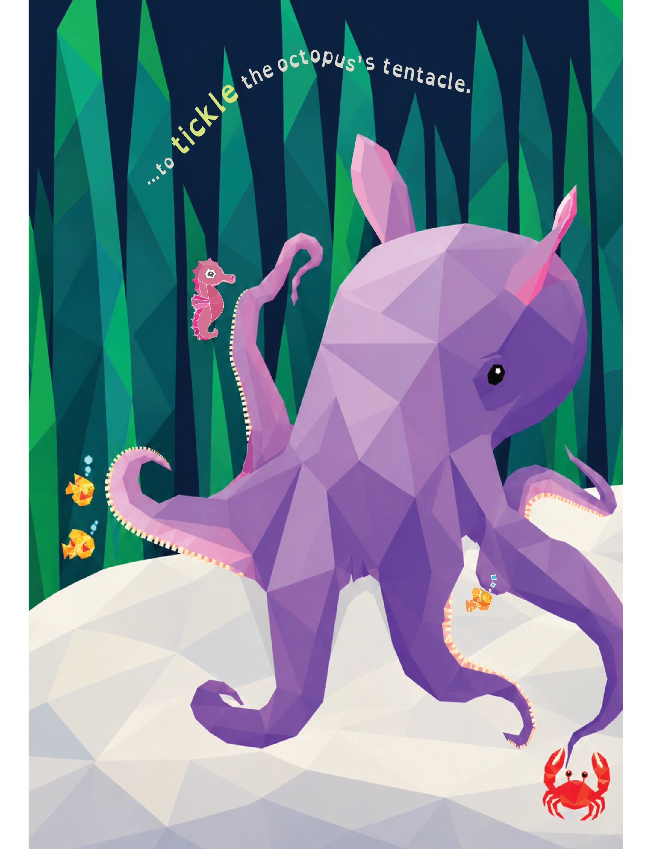 Large purple geometric octopus underwater
